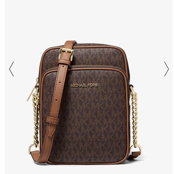 MICHAEL KORS 
Jet Set Travel Medium Logo Crossbody Flight
35F1GTVC2B
Brown
NWT - Picture 6 of 16